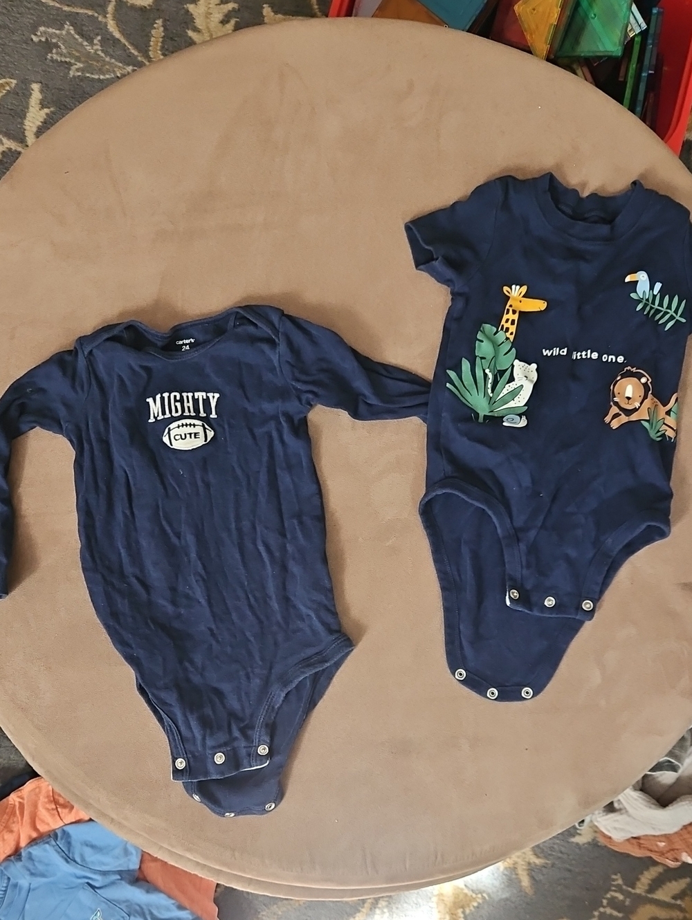 2 Navy Blue 24m Carters Cotton Snap Crotch Onesies